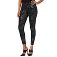 thumbnail image 1 of Hue Womens Distressed Metallic Leggings;XS, 1 of 2