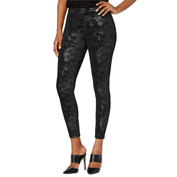 Hue Womens Distressed Metallic Leggings;XS