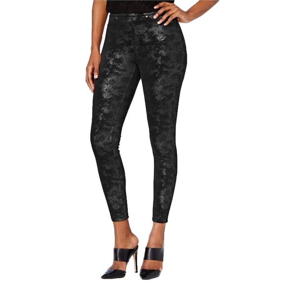Hue Womens Distressed Metallic Leggings;XS