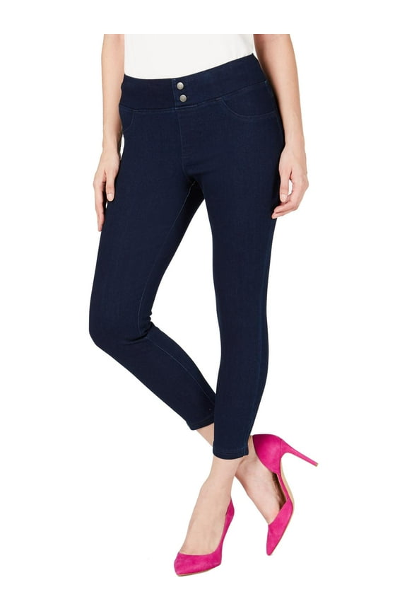 Womens Plus Denim Mid-Rise Capri Jeans Black 1X