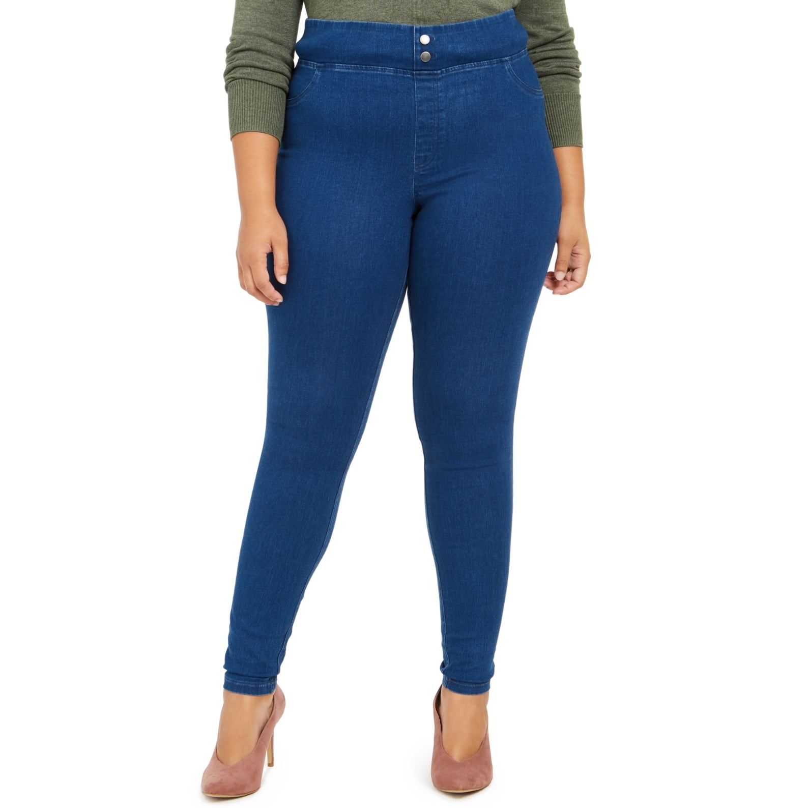 Women's Faux Denim Printed Comfort And Casual Leggings Plus Size main image 0