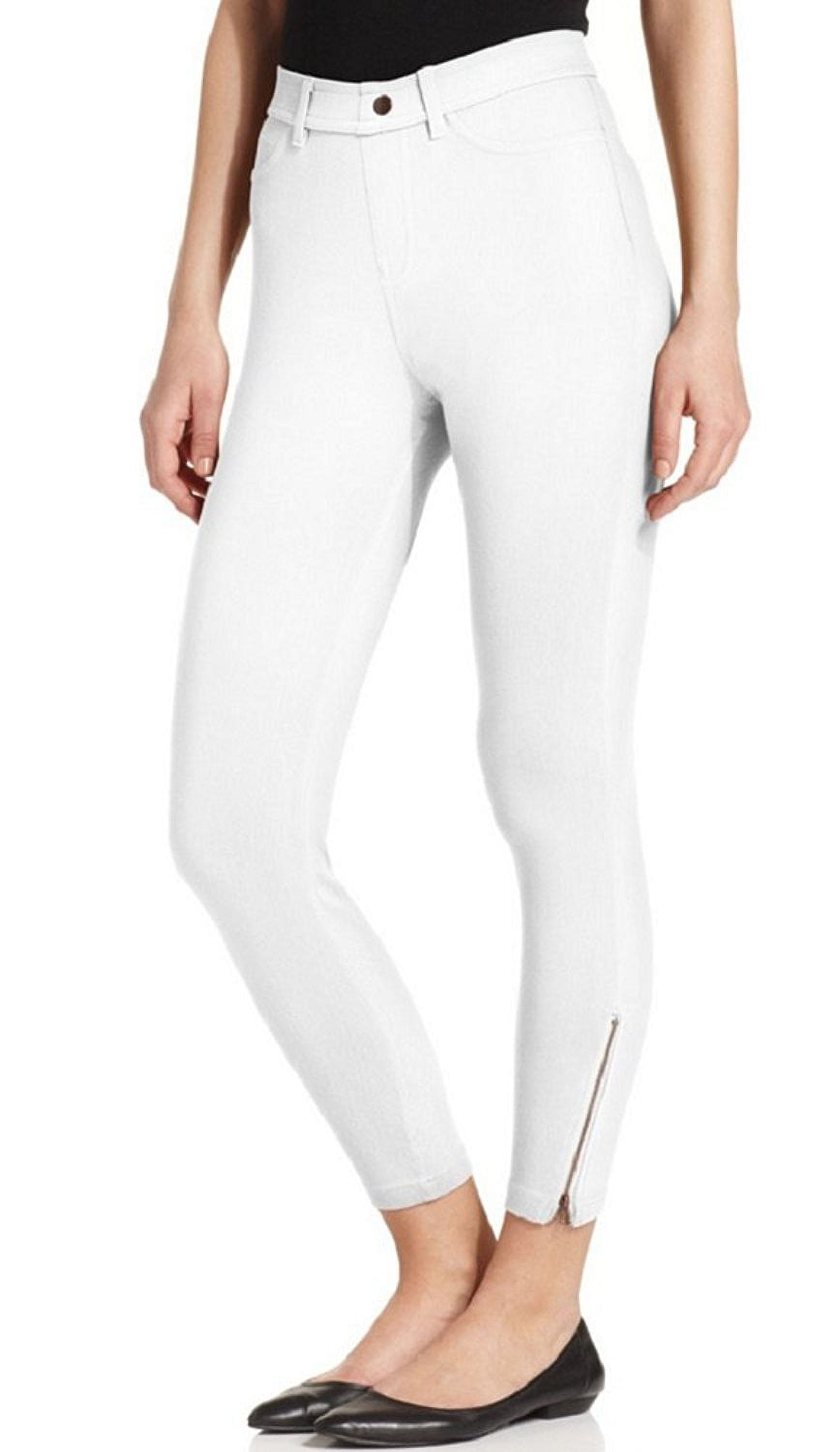 Hue Womens Skimmer Leggings Side Zipper Detail XS White 