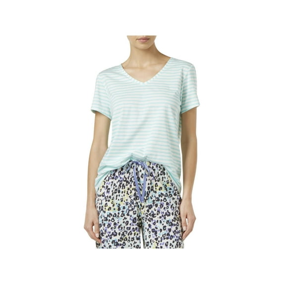 Hue Womens Striped V-Neck Pajama Top