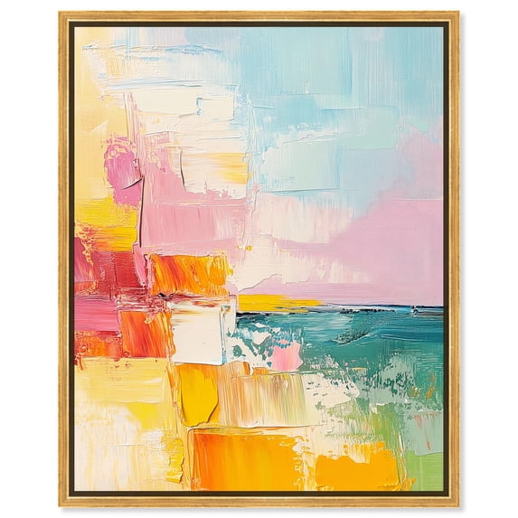 Hued Vista Canvas Bright Abstracts by Art Remedy, Gold Frame, 16 x 20
