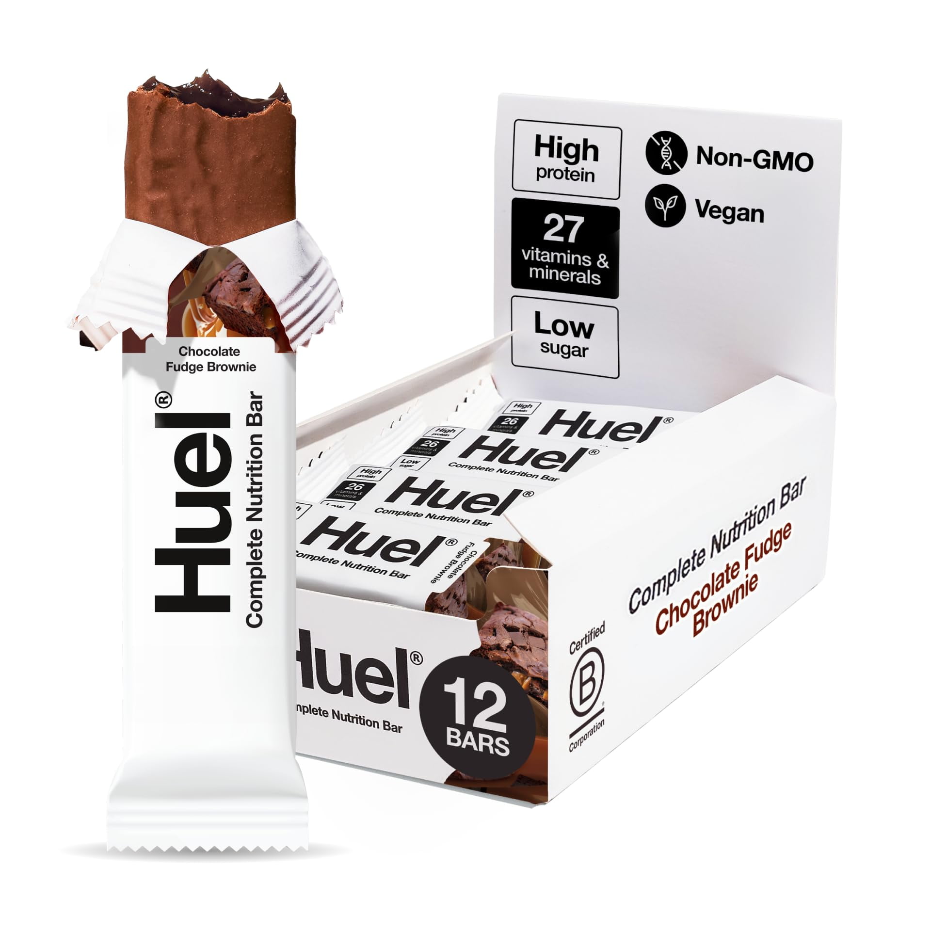 Huel Complete Nutrition Vegan OIF8 Protein Bars Chocolate Fudge