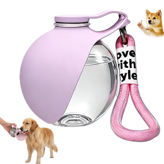 Huellita Go Water Bowl, 2-in-1 Water Bottle and Bowl, Leak-Resistant Structure with Flexible Silicone Bowl, Easy to Clean, Portable and Lightweight Design, Compact Design, Ideal for Outdoor