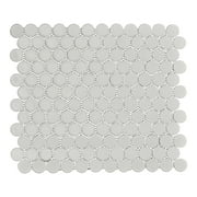 Huelva 12.68" x 11.02" Glass Penny Mosaic Floor and Wall Tile in White (Pack of 11)