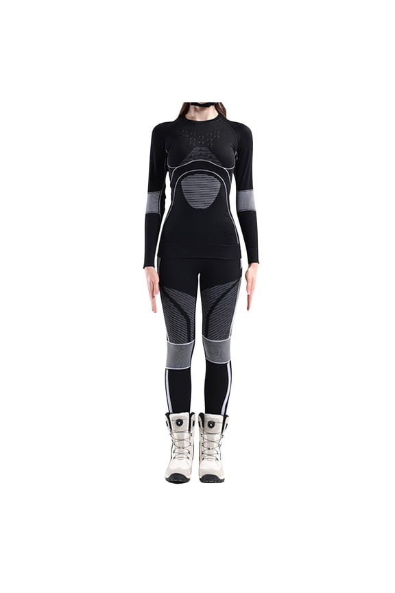 2 Piece Lounge Set Women Women's Thermal Ski Underwear Long Breathable And Warm Base Layer Cold Weather For Women Black XL