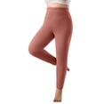 thumbnail image 1 of Hueook Fleece Lined Leggings Women Solid Color Fleece Yoga Pants Warm Pants Sports Pants Leggings Pink 2X, 1 of 5