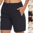 thumbnail image 1 of Hueook Athletic Shorts Golf Bermuda Shorts Womens Zip Pocket Hiking and Jogging Work Pants Beige S, 1 of 9