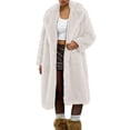 thumbnail image 1 of Hueook Barn Jackets for Women Winter Solid Color Long Sleeve Warm Faux Jacket White S, 1 of 4
