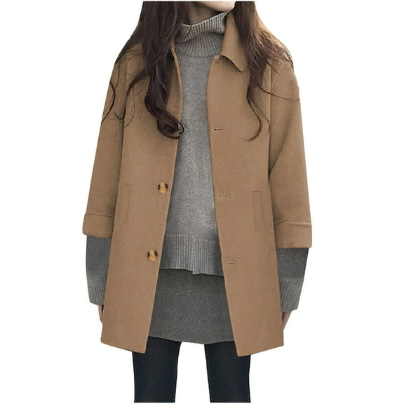 Hueook Barn Jackets for Women Women Coat Women's Suit with Elegant Temperament Collar Double-sided Woolen Coat Khaki M