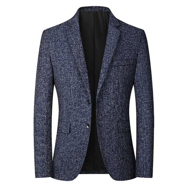 Hueook Blazers for Men Big and Tall Men's Casual Single-breasted