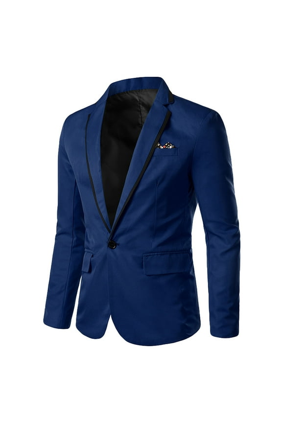 Hueook Blazers for Men Big and Tall Men's Casual Single-breasted Fashion Suit Business Casual Suit Wool Coat Clearance Long Sleeve Jacket Tops Men Fashion