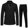 thumbnail image 1 of Hueook Blazers for Men Big Tall Men's Two Piece Suit Long Sleeve Business Wedding Party Jacket Vest Pants Coats for Men, 1 of 6