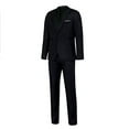thumbnail image 1 of Hueook Blazers for Men Big Tall Clearance Men's Two Piece Suit Long Sleeve Business Wedding Party Jacket Vest Pants Coats for Men, 1 of 5