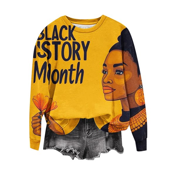 Hueook Boho Tops for Womens Shirts Crewneck Cute Funny Ghost Print Trendy Long Sleeve Sweatshirts Yellow S