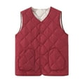 thumbnail image 1 of Hueook Bomber Jacket Women Thin Solid Color Sleeveless V-neck Zipper Pocket Bottoming with Waistcoat Jacket Red XL, 1 of 8