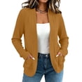 thumbnail image 1 of Hueook Cardigan for Women V Neck Long Sleeve Open Front Casual Knit Sweater with Pockets Orange S, 1 of 7