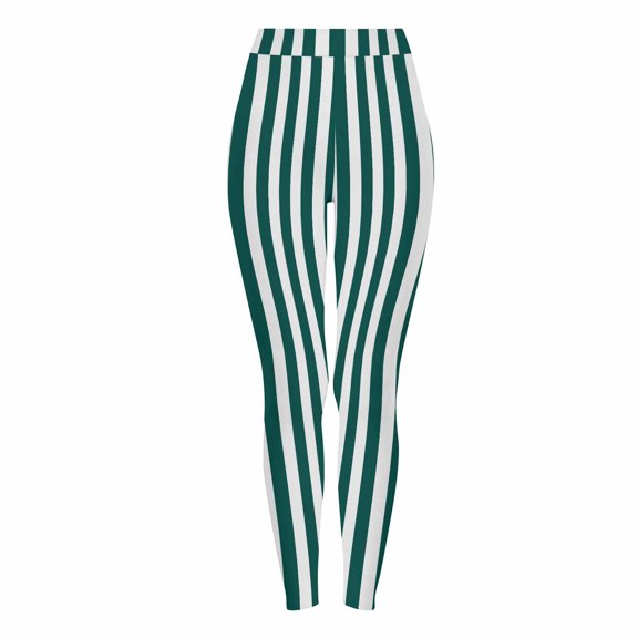 Hueook Christmas Buttery Soft Leggings Pants Tummy Control Striped Leggings Sports Fitness Pants Casual Tight Fitting Tight Peach Hip Yoga Pants Stretch Pants Green S