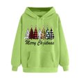 thumbnail image 1 of Hueook Christmas Hoodies for Women Women's Print Winter Hoodie Pullover Long Sleeved Comfortable Sweatshirt Green XL, 1 of 4