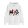 thumbnail image 1 of Hueook Christmas Hoodies for Women Women's Print Winter Hoodie Pullover Long Sleeved Comfortable Sweatshirt White M, 1 of 4