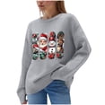 thumbnail image 1 of Hueook Christmas Plus Size Sweaters for Women Fashion Women's Casual Solid Color Long Sleeve Round-Neck Blouses Shirts Tops Sweater Gray XL, 1 of 8