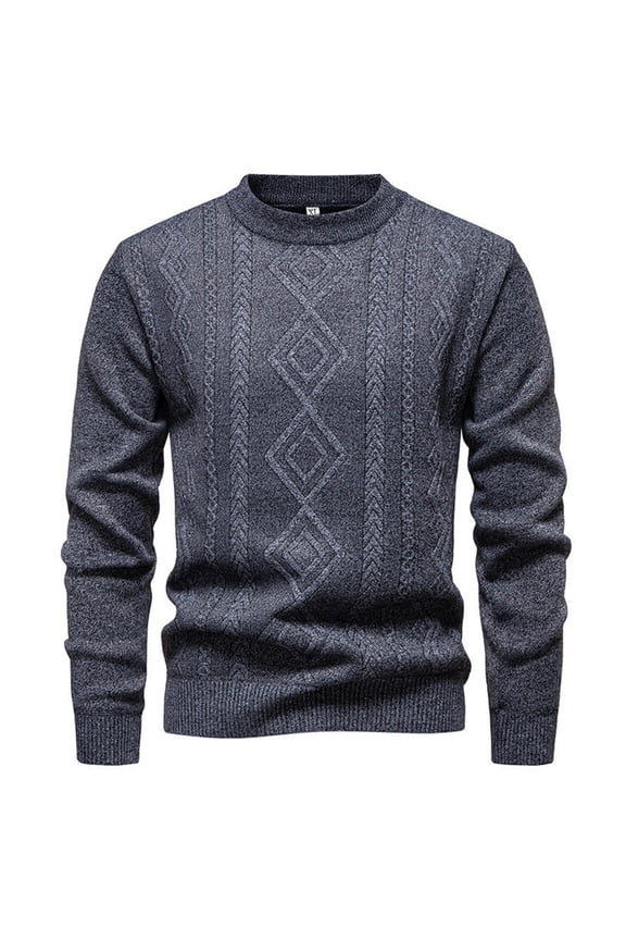 Hueook Christmas Sweater Men Striped Elastic Knit Sweater Warmth Laziness Loose Casual Round-Neck Sweater Gray 4X