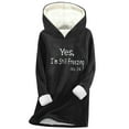 thumbnail image 1 of Hueook Corduroy Jacket Women Fashion Women's Digital Thickened Fashionable Casual Long Sleeved Hooded Sweatshirt Black M, 1 of 3