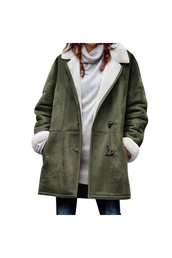 Corduroy Jacket Women Warm Quilted Jackets for Women Long Sleeve Floral Soild Puffer Jacket Coats with Pockets Army Green M