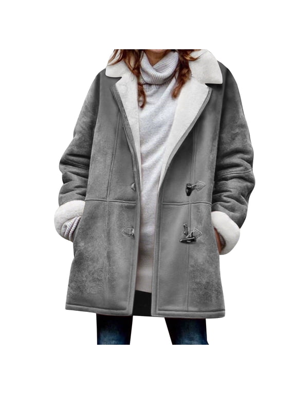 Corduroy Jacket Women Warm Quilted Jackets for Women Long Sleeve Floral Soild Puffer Jacket Coats with Pockets Gray S