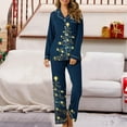 thumbnail image 1 of Hueook Cotton Pajamas for Women Set Womens Pajamas Set Women's Christmas Printed Pajama Set for Daily Home Wear with Pocket Multicolor 2X, 1 of 8