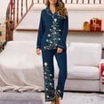 thumbnail image 1 of Hueook Cotton Pajamas for Women Set Womens Pajamas Set Women's Christmas Printed Pajama Set for Daily Home Wear with Pocket Multicolor 3X, 1 of 8