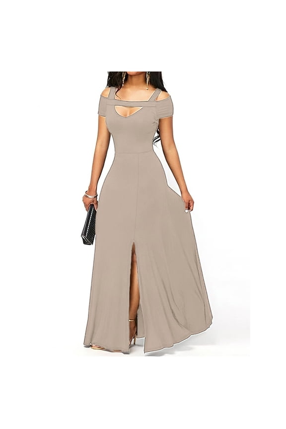 Dresses for Women Spring and SuWomen's Spring and winter Long Style Spicy Girl High Elasticity Solid Color Women's Skirt Dress Gray S