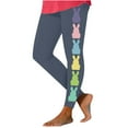 thumbnail image 1 of Hueook Easter Womens Yoga Pants Women Pants Women's Fashion Solid Color Easter Print Leggings with Yoga Sport Elastic Pants Navy L, 1 of 4