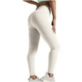 thumbnail image 1 of Hueook Leggings for Women Long Solid Color Hip Lift Fitness High Waist Elastic Exercise Yoga Pants White S, 1 of 6