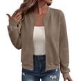 thumbnail image 1 of Hueook Fall 2026 Waffle Jacket Women Fashion Long Sleeve Zipper Brown XL, 1 of 7