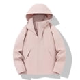 thumbnail image 1 of Hueook Fall Jackets for Women Insulated Hiking Color Detachable Cap Breathable Thin Sunscreen Coat Jacket Pink M, 1 of 8