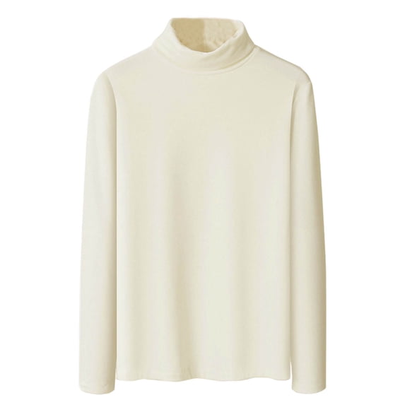 Hueook Fall Sweaters Men Casual Fashion Solid Color Warm Knitted Sweater Long Sleeves Rong Top Beige 2X