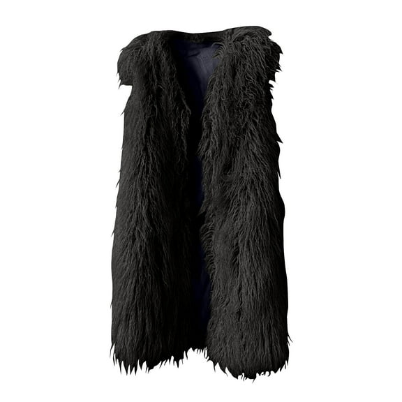 Hueook Faux Suede Jacket Women Winter Solid Color Casual Extended Warm Jacket Black 2X