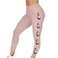 thumbnail image 1 of Hueook Fleece-Lined Leggings for Women Women's Christmas Print Leggings Sports Fitness Pants Solid Colored Casual Tight Fitting Tight Peach Hip Yoga Pants Stretch Pants Pink L, 1 of 8