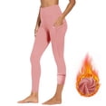 thumbnail image 1 of Hueook Fleece Lined Leggings Women Workout Legging Yoga Pants Women Workout Out Pocket Leggings with Fleece Fitness Sports Running Yoga Pants Pink 2X, 1 of 8