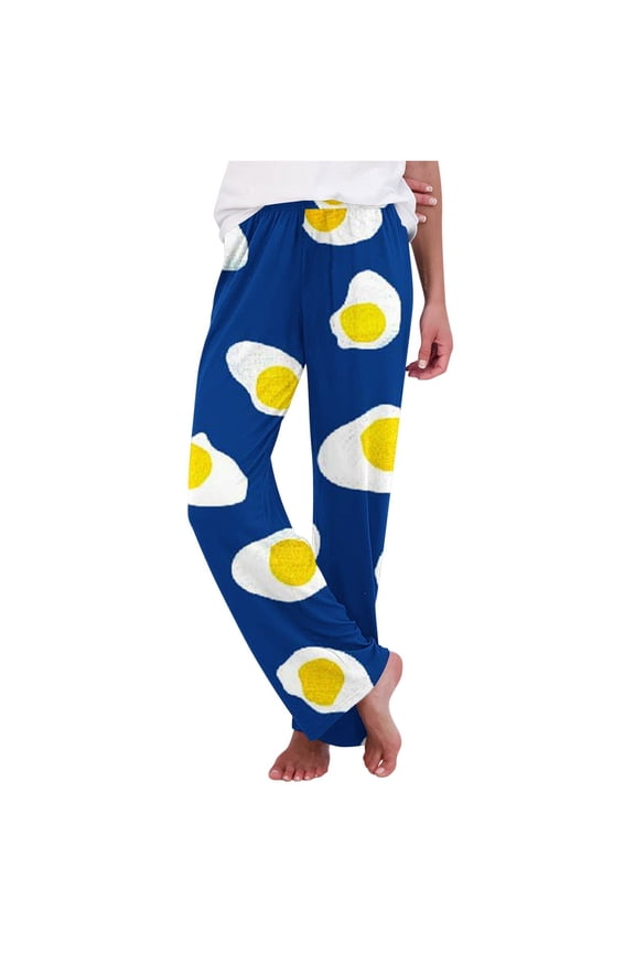 Funny Graphic Pants for Women Trendy Cotton Pants Printed Pajama Pants Multicolor XL