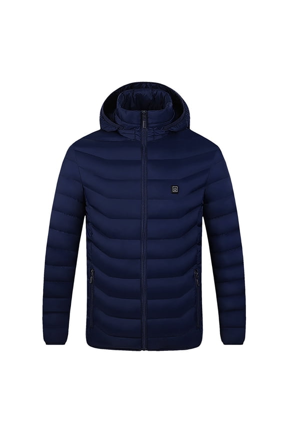 Heated Jacket Heated Jacket for Men Outdoor Warm Clothing Heated for Riding Skiing Fishing Charging Via Heated Coat Blue 4X