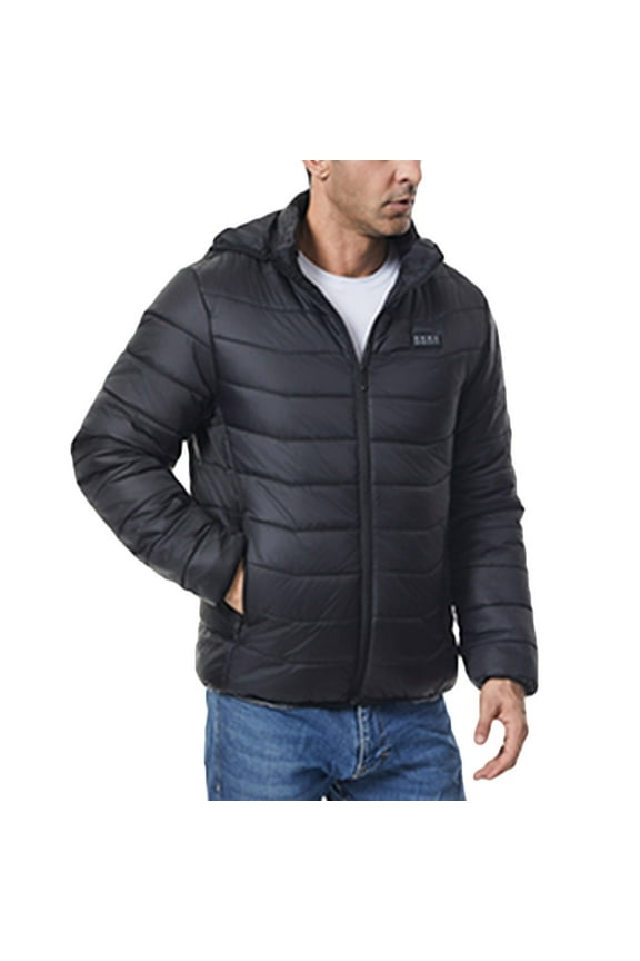 Heated Jacket for Women Heated Jacket for Men Men Casual Solid Zipper Four Control 27 Areas Heat Heating Tanks USB Charging Tanks Long Sleeve Hooded Outwear Black 5X