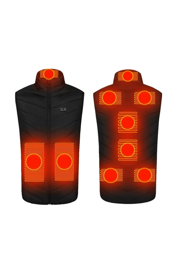 Heated Vest Women Heated Vest For Men Plus Size Heated for Men and Women Control 9 Heating Heated Winter Heating Black L
