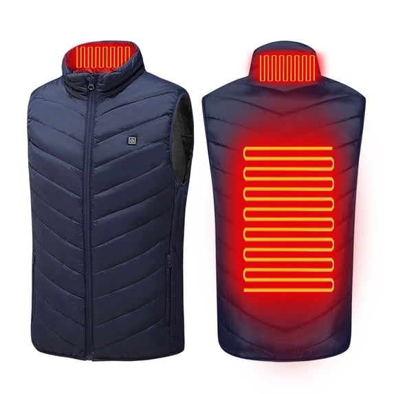 Hueook Heated Vest Women Plus Size Heated Coat for Men and Women 2 Heating Heated Jacket Winter Heating Coat Blue 5X