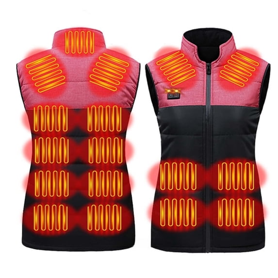 Hueook Heating Vest Men Women Lightweight Warm Winter Coats Electric Thermal Coat Lightweight Heated Jacket Sleeveless Zipper Winter Warmth Outwear 50% Off Clearance