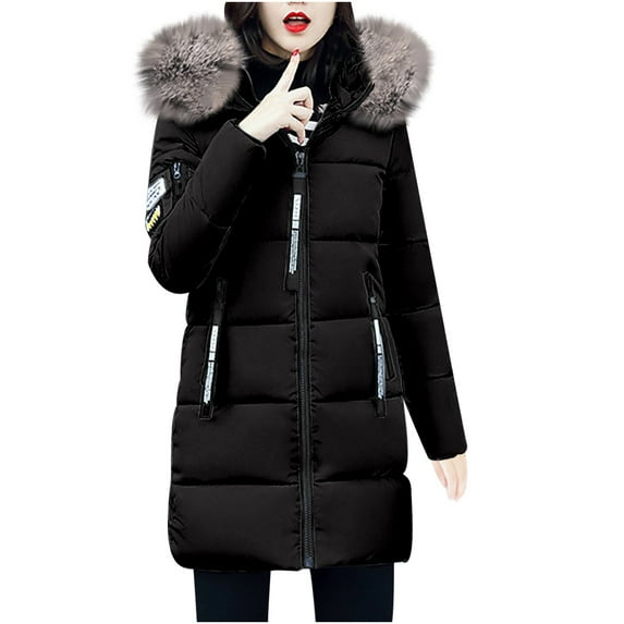 Hueook Jackets for Women Fall Clothes Women's Plus Size Zip Hooded Jacket Casual tops Coat with Pockets Fall Winter Fashion Cardigan Christmas Clearance