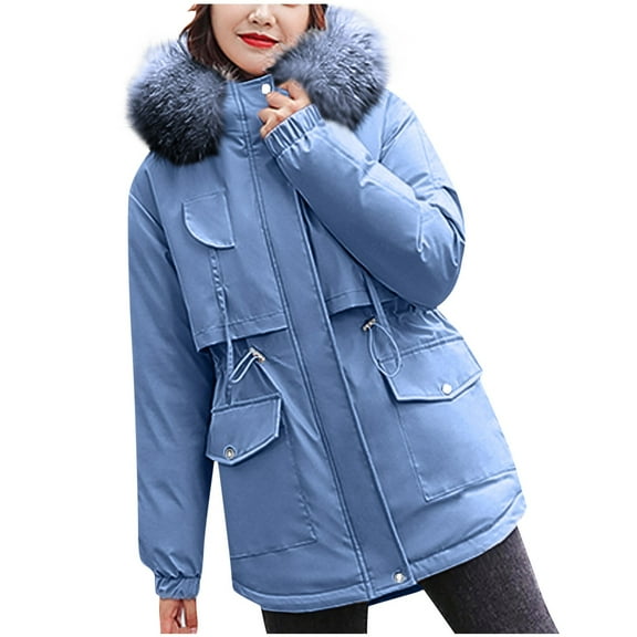 Hueook Jackets for Women Fall Clothes Women's Plus Size Zip Hooded Jacket Casual tops Coat with Pockets Fall Winter Fashion Cardigan
